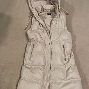 Zara Faux Leather Long Vest